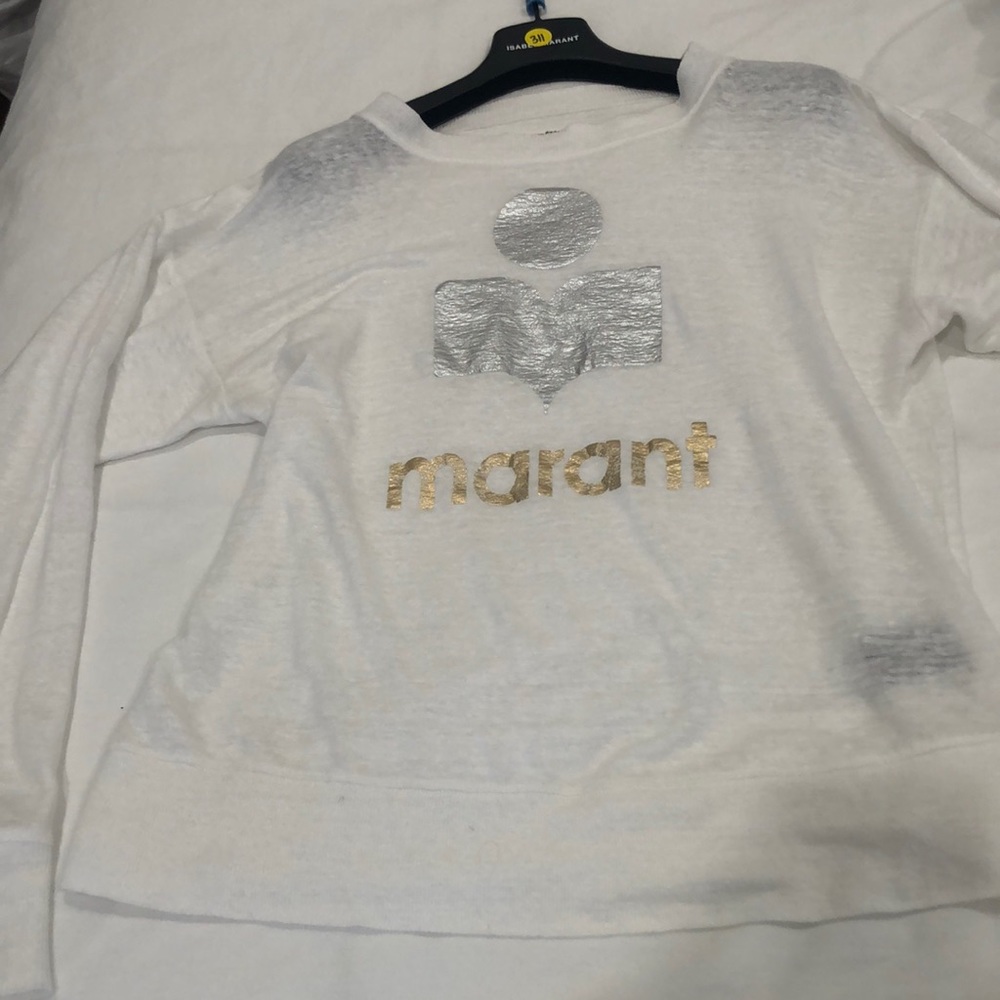 Isabel Marant Logo white linen shirt SZ XS